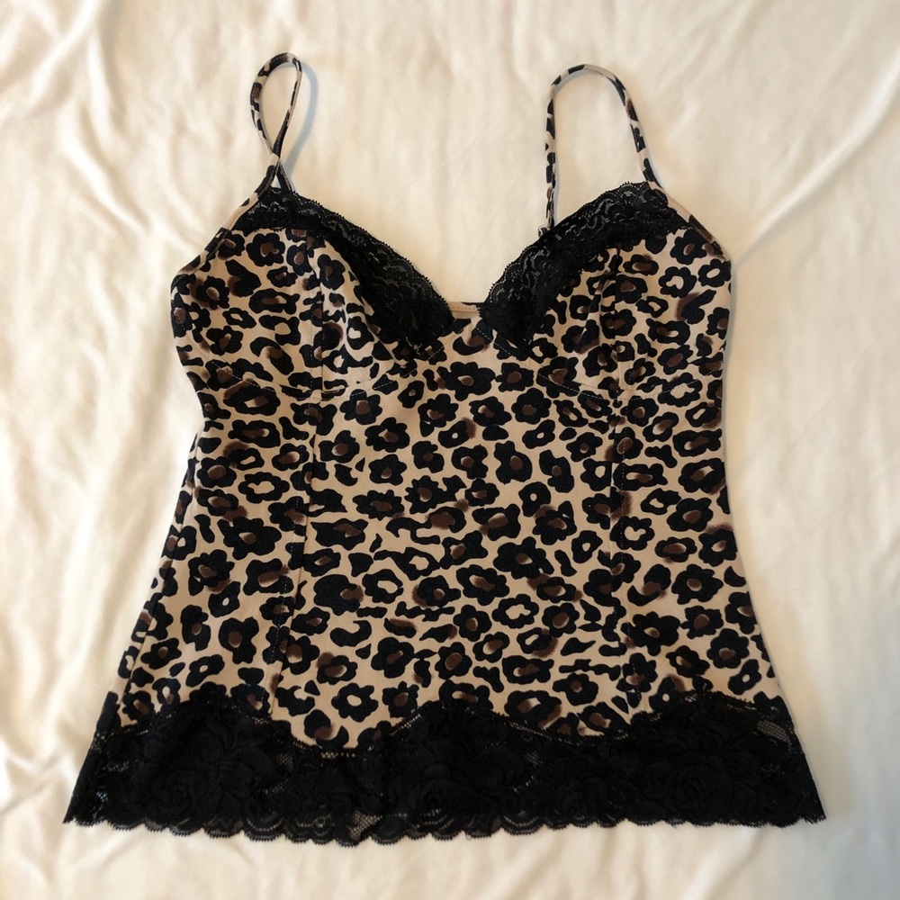 y2k lace cheetah lace cami